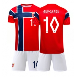Strój piłkarski Norwegia Martin Odegaard #10 Koszulka Podstawowej dziecięce MŚ 2026 Krótki Rękaw (+ Krótkie spodenki)