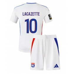Strój piłkarski Olympique Lyonnais Alexandre Lacazette #10 Koszulka Podstawowej dziecięce 2024-25 Krótki Rękaw (+ Krótkie spodenki)