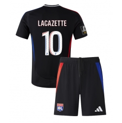 Strój piłkarski Olympique Lyonnais Alexandre Lacazette #10 Koszulka Wyjazdowej dziecięce 2024-25 Krótki Rękaw (+ Krótkie spodenki)
