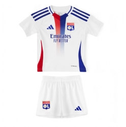 Strój piłkarski Olympique Lyonnais Koszulka Podstawowej dziecięce 2024-25 Krótki Rękaw (+ Krótkie spodenki)
