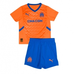 Strój piłkarski Olympique de Marseille Koszulka Trzeciej dziecięce 2024-25 Krótki Rękaw (+ Krótkie spodenki)