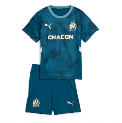 Strój piłkarski Olympique de Marseille Koszulka Wyjazdowej dziecięce 2024-25 Krótki Rękaw (+ Krótkie spodenki)
