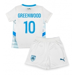 Strój piłkarski Olympique de Marseille Mason Greenwood #10 Koszulka Podstawowej dziecięce 2024-25 Krótki Rękaw (+ Krótkie spodenki)