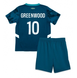 Strój piłkarski Olympique de Marseille Mason Greenwood #10 Koszulka Wyjazdowej dziecięce 2024-25 Krótki Rękaw (+ Krótkie spodenki)