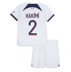 Strój piłkarski Paris Saint-Germain Achraf Hakimi #2 Koszulka Wyjazdowej dziecięce 2023-24 Krótki Rękaw (+ Krótkie spodenki)