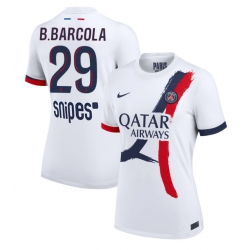 Strój piłkarski Paris Saint-Germain Bradley Barcola #29 Koszulka Wyjazdowej damskie 2025-26 Krótki Rękaw