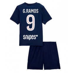 Strój piłkarski Paris Saint-Germain Goncalo Ramos #9 Koszulka Podstawowej dziecięce 2025-26 Krótki Rękaw (+ Krótkie spodenki)