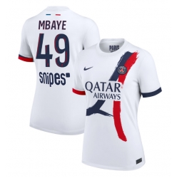 Strój piłkarski Paris Saint-Germain Ibrahim Mbaye #49 Koszulka Wyjazdowej damskie 2025-26 Krótki Rękaw