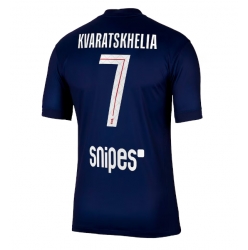 Strój piłkarski Paris Saint-Germain Khvicha Kvaratskhelia #7 Koszulka Podstawowej 2025-26 Krótki Rękaw