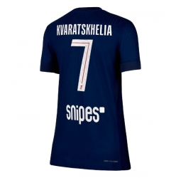 Strój piłkarski Paris Saint-Germain Khvicha Kvaratskhelia #7 Koszulka Podstawowej damskie 2025-26 Krótki Rękaw