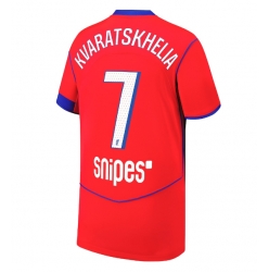 Strój piłkarski Paris Saint-Germain Khvicha Kvaratskhelia #7 Koszulka Trzeciej 2025-26 Krótki Rękaw