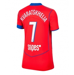 Strój piłkarski Paris Saint-Germain Khvicha Kvaratskhelia #7 Koszulka Trzeciej damskie 2025-26 Krótki Rękaw