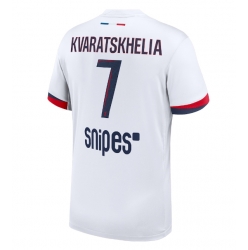 Strój piłkarski Paris Saint-Germain Khvicha Kvaratskhelia #7 Koszulka Wyjazdowej 2025-26 Krótki Rękaw