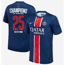 Strój piłkarski Paris Saint-Germain Koszulka Podstawowej 2024-25 UCL Champions Krótki Rękaw