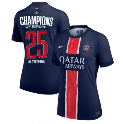 Strój piłkarski Paris Saint-Germain Koszulka Podstawowej damskie 2024-25 UCL Champions Krótki Rękaw