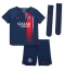 Strój piłkarski Paris Saint-Germain Kylian Mbappe #7 Koszulka Podstawowej dziecięce 2023-24 Krótki Rękaw (+ Krótkie spodenki)