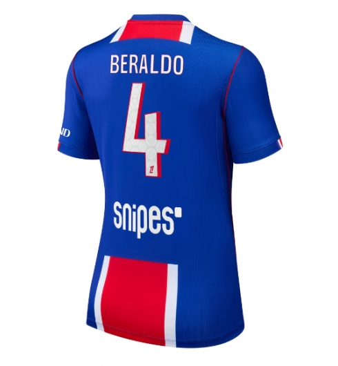 Strój piłkarski Paris Saint-Germain Lucas Beraldo #4 Koszulka Podstawowej damskie 2026-27 Krótki Rękaw Strój piłkarski Paris Saint-Germain Lucas Beraldo #4 Koszulka Podstawowej damskie 2026-27 Krótki Rękaw