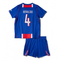 Strój piłkarski Paris Saint-Germain Lucas Beraldo #4 Koszulka Podstawowej dziecięce 2026-27 Krótki Rękaw (+ Krótkie spodenki)