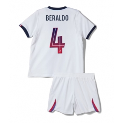 Strój piłkarski Paris Saint-Germain Lucas Beraldo #4 Koszulka Wyjazdowej dziecięce 2026-27 Krótki Rękaw (+ Krótkie spodenki)