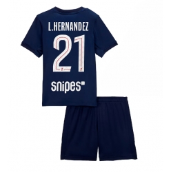 Strój piłkarski Paris Saint-Germain Lucas Hernandez #21 Koszulka Podstawowej dziecięce 2025-26 Krótki Rękaw (+ Krótkie spodenki)