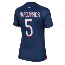 Strój piłkarski Paris Saint-Germain Marquinhos #5 Koszulka Podstawowej damskie 2023-24 Krótki Rękaw