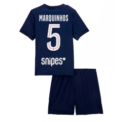 Strój piłkarski Paris Saint-Germain Marquinhos #5 Koszulka Podstawowej dziecięce 2025-26 Krótki Rękaw (+ Krótkie spodenki)