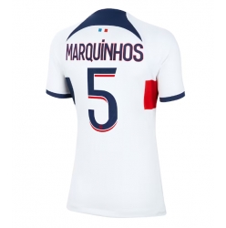 Strój piłkarski Paris Saint-Germain Marquinhos #5 Koszulka Wyjazdowej damskie 2023-24 Krótki Rękaw