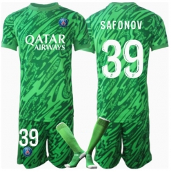 Strój piłkarski Paris Saint-Germain Matvei Safonov #39 Bramkarskie Koszulka Podstawowej dziecięce 2024-25 Krótki Rękaw (+ Krótkie spodenki)