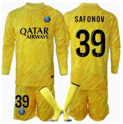 Strój piłkarski Paris Saint-Germain Matvei Safonov #39 Bramkarskie Koszulka Trzeciej dziecięce 2024-25 Długi Rękaw (+ Krótkie spodenki)