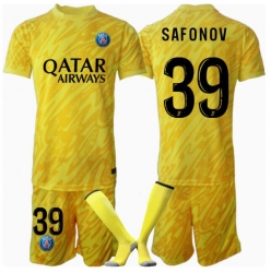 Strój piłkarski Paris Saint-Germain Matvei Safonov #39 Bramkarskie Koszulka Trzeciej dziecięce 2024-25 Krótki Rękaw (+ Krótkie spodenki)