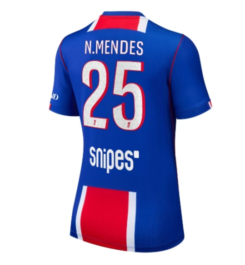 Strój piłkarski Paris Saint-Germain Nuno Mendes #25 Koszulka Podstawowej damskie 2026-27 Krótki Rękaw Strój piłkarski Paris Saint-Germain Nuno Mendes #25 Koszulka Podstawowej damskie 2026-27 Krótki Rękaw