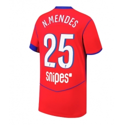 Strój piłkarski Paris Saint-Germain Nuno Mendes #25 Koszulka Trzeciej 2025-26 Krótki Rękaw