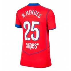 Strój piłkarski Paris Saint-Germain Nuno Mendes #25 Koszulka Trzeciej damskie 2025-26 Krótki Rękaw