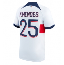Strój piłkarski Paris Saint-Germain Nuno Mendes #25 Koszulka Wyjazdowej 2023-24 Krótki Rękaw