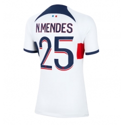 Strój piłkarski Paris Saint-Germain Nuno Mendes #25 Koszulka Wyjazdowej damskie 2023-24 Krótki Rękaw
