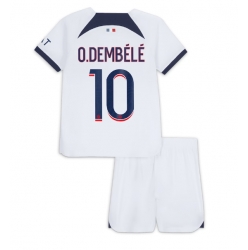 Strój piłkarski Paris Saint-Germain Ousmane Dembele #10 Koszulka Wyjazdowej dziecięce 2023-24 Krótki Rękaw (+ Krótkie spodenki)