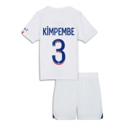 Strój piłkarski Paris Saint-Germain Presnel Kimpembe #3 Koszulka Wyjazdowej dziecięce 2023-24 Krótki Rękaw (+ Krótkie spodenki)