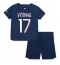 Strój piłkarski Paris Saint-Germain Vitinha Ferreira #17 Koszulka Podstawowej dziecięce 2023-24 Krótki Rękaw (+ Krótkie spodenki)