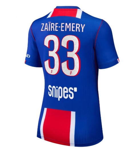 Strój piłkarski Paris Saint-Germain Warren Zaire-Emery #33 Koszulka Podstawowej damskie 2026-27 Krótki Rękaw Strój piłkarski Paris Saint-Germain Warren Zaire-Emery #33 Koszulka Podstawowej damskie 2026-27 Krótki Rękaw