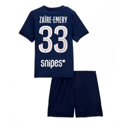 Strój piłkarski Paris Saint-Germain Warren Zaire-Emery #33 Koszulka Podstawowej dziecięce 2025-26 Krótki Rękaw (+ Krótkie spodenki)
