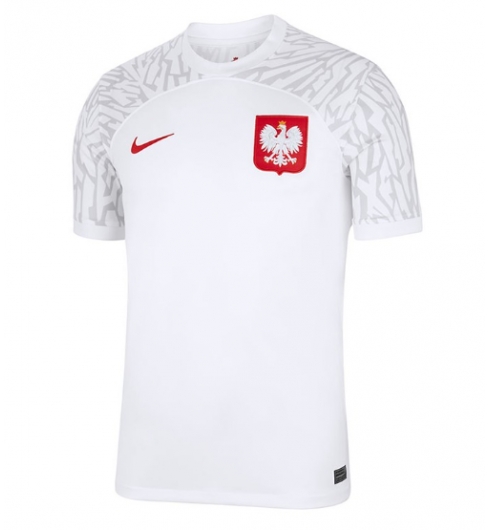 Strój piłkarski Polska Koszulka Podstawowej MŚ 2022 Krótki Rękaw