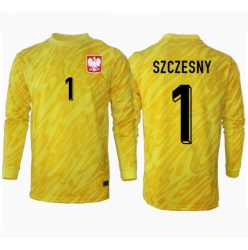 Strój piłkarski Polska Wojciech Szczesny #1 Bramkarskie Koszulka Podstawowej ME 2024 Długi Rękaw