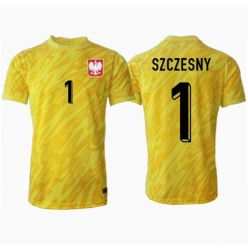 Strój piłkarski Polska Wojciech Szczesny #1 Bramkarskie Koszulka Podstawowej ME 2024 Krótki Rękaw