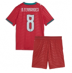 Strój piłkarski Portugalia Bruno Fernandes #8 Koszulka Podstawowej dziecięce MŚ 2026 Krótki Rękaw (+ Krótkie spodenki)