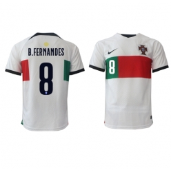 Strój piłkarski Portugalia Bruno Fernandes #8 Koszulka Wyjazdowej MŚ 2022 Krótki Rękaw