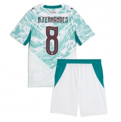 Strój piłkarski Portugalia Bruno Fernandes #8 Koszulka Wyjazdowej dziecięce MŚ 2026 Krótki Rękaw (+ Krótkie spodenki)