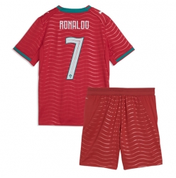 Strój piłkarski Portugalia Cristiano Ronaldo #7 Koszulka Podstawowej dziecięce MŚ 2026 Krótki Rękaw (+ Krótkie spodenki)