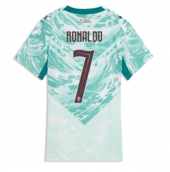 Strój piłkarski Portugalia Cristiano Ronaldo #7 Koszulka Wyjazdowej damskie MŚ 2026 Krótki Rękaw