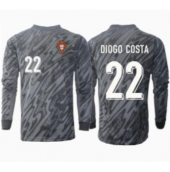 Strój piłkarski Portugalia Diogo Costa #22 Bramkarskie Koszulka Wyjazdowej ME 2024 Długi Rękaw