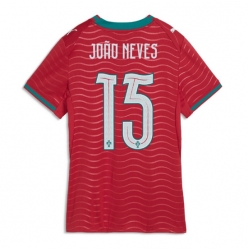 Strój piłkarski Portugalia Joao Neves #15 Koszulka Podstawowej damskie MŚ 2026 Krótki Rękaw